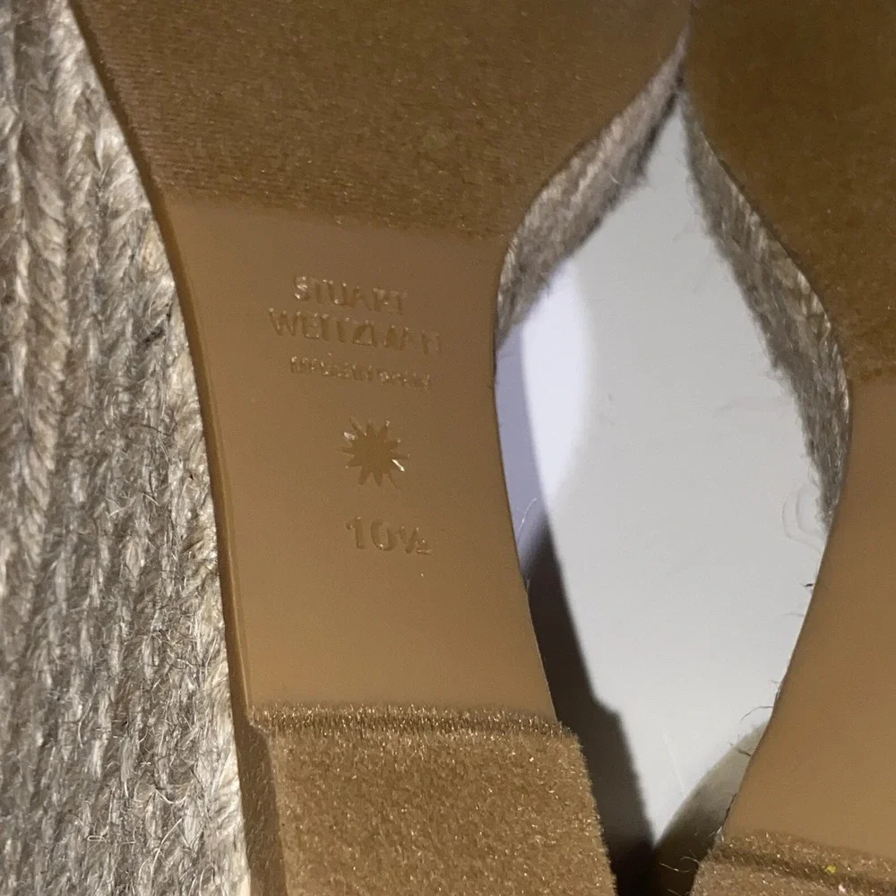 Stuart Weitzman Wedge Sandals Lexia Leather Ankle Strap Shoes Women's 10.5 $375